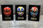 Hand-painted Sichuan Opera Mask Plaque     Chinese Peking Opera Set Of 3