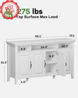 55  Sideboard Buffet Cabinet White Farmhouse Kitchen Storage Table 4-door Dining