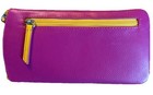 Ili Genuine Leather Eyeglass Case With Frame Graphic In Orchid sunshine
