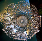 Rare Antique Eapg Northwood Memphis Clear Glass Ruffled Console Bowl 12  C1908
