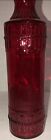 Pier 1 Imports Glass Decorative Red Bottle 12 25    Tall W cork Raised Design New