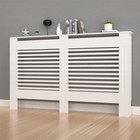 Modern Slatted Radiator Cover Heating Cabinet Solid Mdf White  Extra Shelf Space