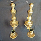 Vintage Solid Brass Candle Wall Sconces Set Of Two Well Made 10 75  Long India 