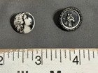 Lot 10 Picture Buttons Filigree Brass Metal 1 25  Victorian Art Nouveau Ivoroid