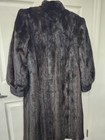 Vintage 70 s Ranch Mink Fur Coat Women s Large Black Full Length Satin Lined