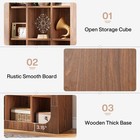 70 8-inch Tall Bookshelf  Rustic Cube Bookcase W  15 Open Shelves For Livingroom