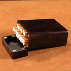 Ebony Wood Carved Heart Sutra Cigarette Case Box Pack Holder Buddhism Zen Gift