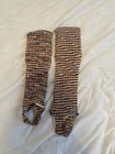 Vintage Leg Warmers With A Colorful Multi-tonal Striped Pattern  One Size Fits