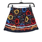 Hanna Andersson Girls Navy Floral Corduroy Skirt 120 6 7