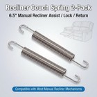 6-1 2 Inch Recliner Spring   stainless Steel Mechanism Tension Spring  Silver