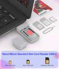 Usb C Sim Card Reader - Sim Card Adapter Kit With Eject Pin - Standard micro nan