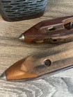 2 Vintage Stehedco 19 5  Wooden Weaving Loom Shuttles Bobbins Industrial Decor