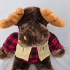 Dan Dee Moose Plush 24  Buffalo Plaid Shirt Tan Vest Stuffed Animal
