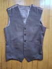 Vintage 1970s Mens Brown Pinstripe Vest Size 38 S m Unbranded