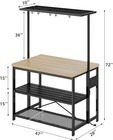 Idealhouse Natural Oak 47  Large Kitchen Island With Storage     Heavy-duty Wood  