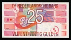 Beautiful 1989 Netherland 25 Gulden Banknote Geometric Design Pick Number 100 Cu