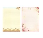 50 Pcs 11 7x8 26 Inch Floral Lined Stationery Paper Set For Writing Letters