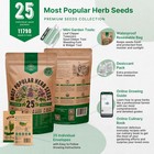 25 Most Popular Herb Seeds Variety Pack - 11 700 Non-gmo Heirloom For Planting