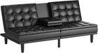 Memory Foam Futon Sofa Bed Couch Sleeper Convertible Pillow-top With Cupholders