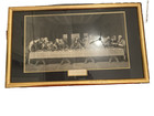 Large  Framed  Antique Print Of Last Supper  coena Domini   Pustet  Regensburg