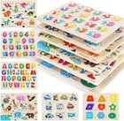 Grinnnie Wooden Peg Puzzle For Toddlers  6 Pack Toddler Puzzles Set For 3 4 5   
