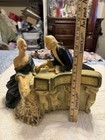 Vintage Antique Chalkware French Lamp Rare