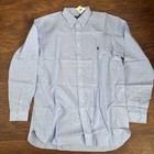 Polo Ralph Lauren Button Down Pony Dress Shirt Blue White Check Sz 17-38 39