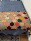 Vintage Handmade Crochet Granny Square Throw Blanket Afghan 67    X 56   