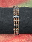 Hematite Sterling Silver Citrine Glass Beaded Magnetic Necklace bracelet 