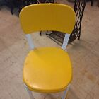 Vintage Cosco Mid Century Retro Kitchen Stool Chair - White yellow Metal