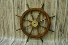 36 Inch Big Ship Steering Wheel Wooden Antique Teak Brass Nautical Pirate Ship s