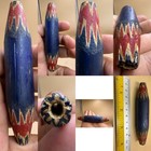 Large Antique  Venetian Chevron Trade Bead Blue Redwhite Antique African