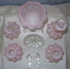 Fenton mint 1940 s rose pink perfume cologne powder sticks vintage glass vanity
