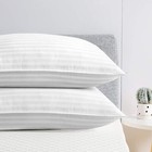 Classic Bedding Stripe Pillows Queen King Size Washable Pack Of 2 Hotel Quality