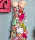 Ooak Handmade Beaded Pastel Christmas Tree 14    Tall 6   wide