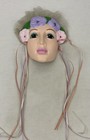 Vintage Handmade 1990 Clay Art Lady Face Mask Wall Art Hanging