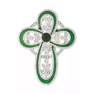 Napier Irish Celtic Cross St Patricks Enamel Rhinestone Brooch Pin Signed New