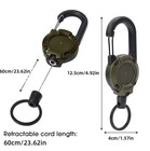 1pc Retractable Heavy Duty Pull Reel Keychain With Steel Wire Rope Carabiner