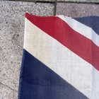 Early 20th C Linen   Cotton  Union Jack Flag With Heavy Wear   Tear 82x105 Cm