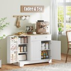 41  Sideboard Buffet Cabinet With Storage Drawer  Adjustable Shelf  White