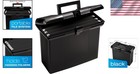 Portable File Box With Double Latch   3 Hanging Folders For Easy Organization