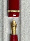Vintage Parker Red Slimfold Fountain Pen 14k Gold Nib