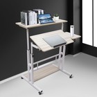 Mobile Standing Desk Rolling Table Computer Desk Stand Up Laptop Desk Adjustable