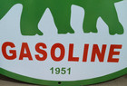 Sinclair Dino Gasoline Porcelain Enamel Sign  30 X 30 Inches 1 Sided