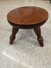Vintage Solid Wood Oval Footstool step Stool Hand Made Farmhouse 