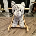 Pottery Barn Kids Snow Leopard White Gray Plush Nursery Rocker Toy Wood  asher 