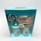New Sonic 3pc Bathroom Accessory Set Toothbrush Cup soap Pump storage Bin