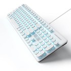 Punk Gaming Retro Keyboard 104-key Led Ice Blue Backlit Usb Wired White