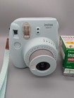Fujifilm Instax Mini 9 Film Camera 60mm Focus Range Ice Blue With 30 Film Sheets