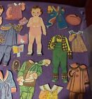 Large Lot Of Vintage Paper Dolls 2 Dolls 19 Pieces Paper Clothing Guc